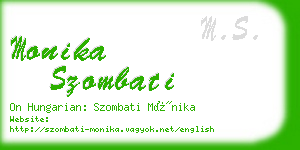 monika szombati business card